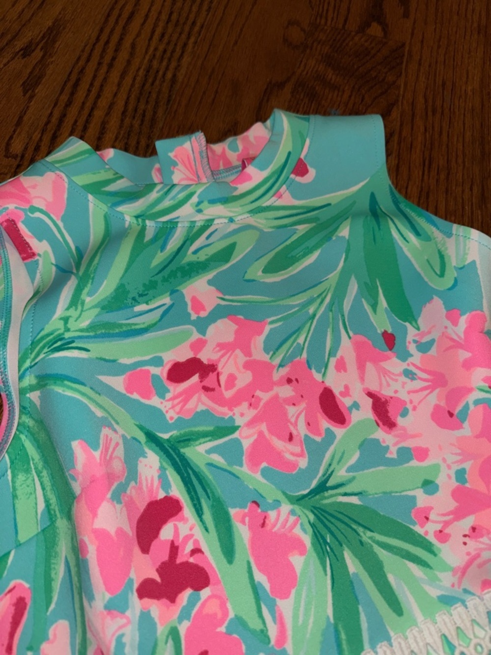 Lilly Pulitzer Girls Leesi Dress in Aqua Al Fresco Isn't She Lovely print NWOT - Picture 5 of 8